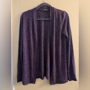 Market & Spruce Rich Heather Purple Open Cardigan, medium